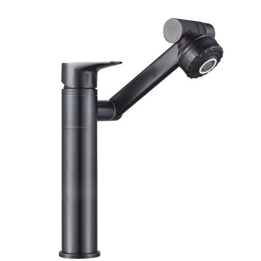 Universal Swivel Faucet Bathroom Hot & Cold Dual-Out Mode Faucet, Specification: High HT-99528-1 by bashfashion