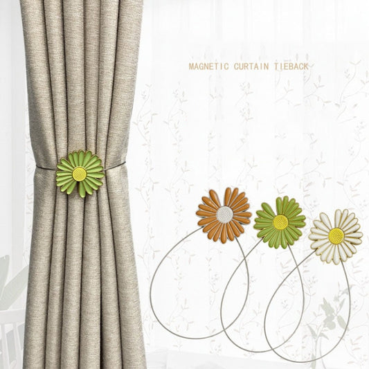 NYJ015 Small Daisy Simple Magnet Curtain Buckle(Green) by bashfashion