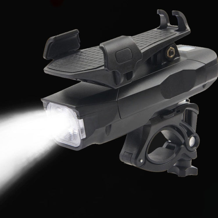 500LM Bicycle Light Mobile Phone Holder Multi-Function Riding Front Light With Horn 4000 mAh (Black Blue) by bashfashion