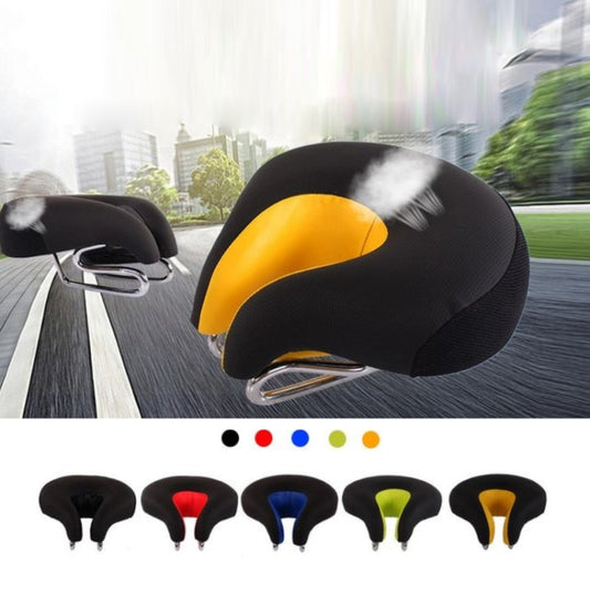 Bicycles Soft Saddle Mountain Bikes Thick Shock Absorption & Comfortable Seat Accessories(Black Yellow) by bashfashion