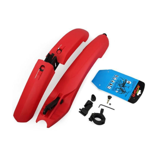 Bicycle Fender With LED Taillights Mountain Bike Fender Quick Release 26 Inch Riding Accessories(Red) by bashfashion