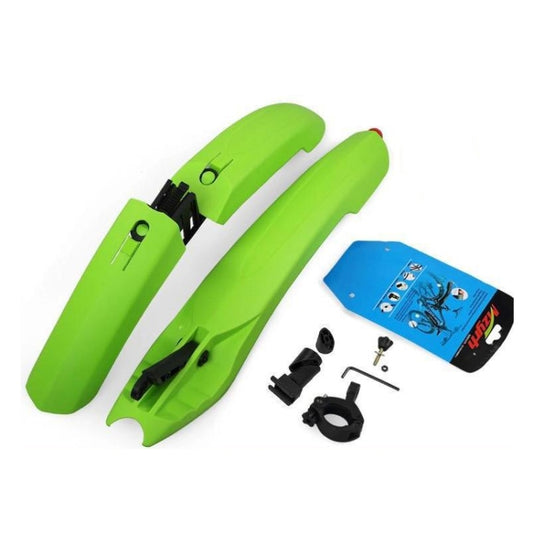 Bicycle Fender With LED Taillights Mountain Bike Fender Quick Release 26 Inch Riding Accessories(Green) by bashfashion