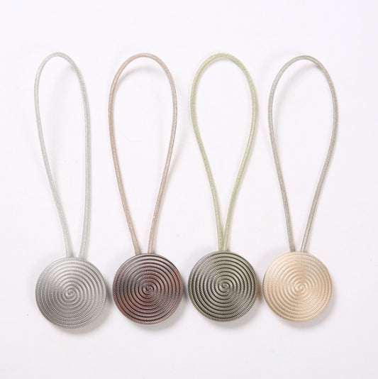 E003 Metal Curtain Magnetic Buckle Strap Curtain Clip Bedroom Living Room Free Perforated Curtain Buckle(Gold) by bashfashion