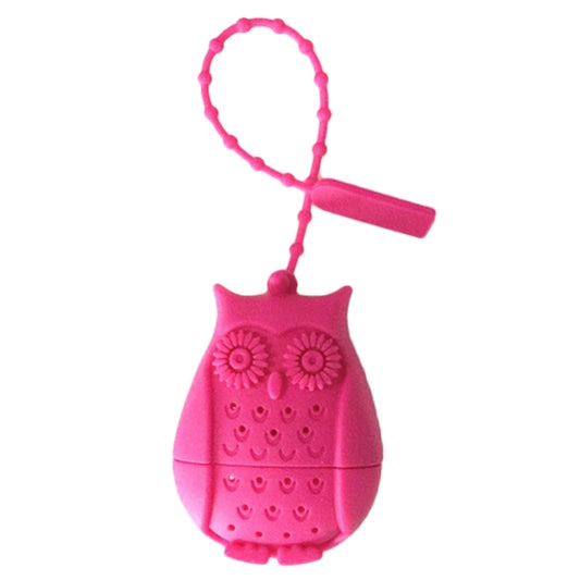 2PCS Creative Cute Owl Tea Strainer Tea Bags Food Grade Silicone Tea Infuser Filter(Rose Red) by bashfashion