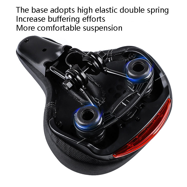 Bicycle Seat With Taillights With Light Mountain Bike Bicycle Saddle Seat Cushion(Black) by bashfashion