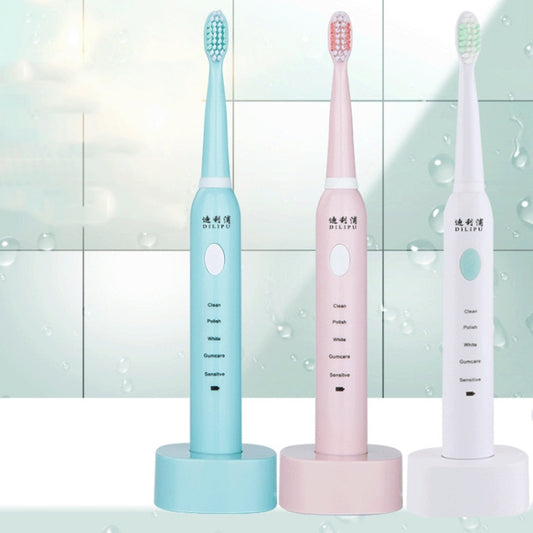 DELIPU Electric Toothbrush Rechargeable Sonic 5-Speed Adjustment Children Adult Household Waterproof Soft Hair Whitening Toothbrush USB Charging Stand(Pink) by bashfashion