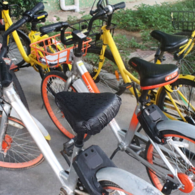 2pcs Bicycle Saddle Waterproof Cover Bicycle Seat PVC Waterproof Seat Cover Hot Pressed Rain Cover, Size: Large(Black) by bashfashion