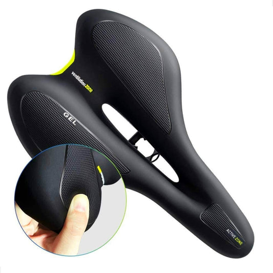Silicone Bicycle Seat GEL Mountain Bike Saddle Bicycle Seat Saddle(Black Yellow) by bashfashion