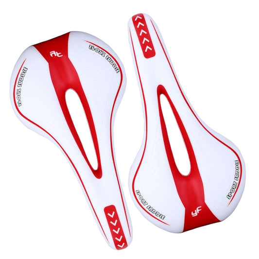 YAFEE YF-1018 Mountain Bike Saddle Bicycle Riding Saddle Bicycle Saddle(White Red) by YAFEE
