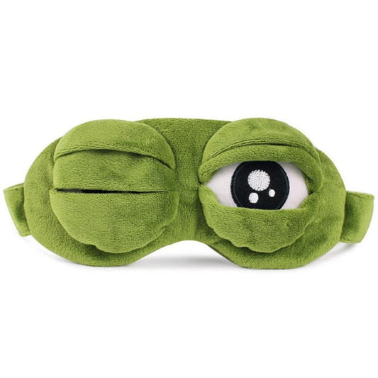 Cute Eyes Plush3D Frog Shade Cover Sleeping Rest Travel Eye Mask with Ice Bag by bashfashion