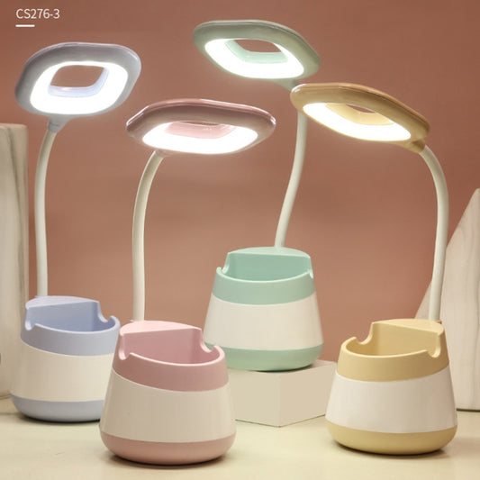 USB Charging LED Desk Light Eye Protection Lamp with Pen Holder and Phone Holder(CS276-3 Green) by bashfashion