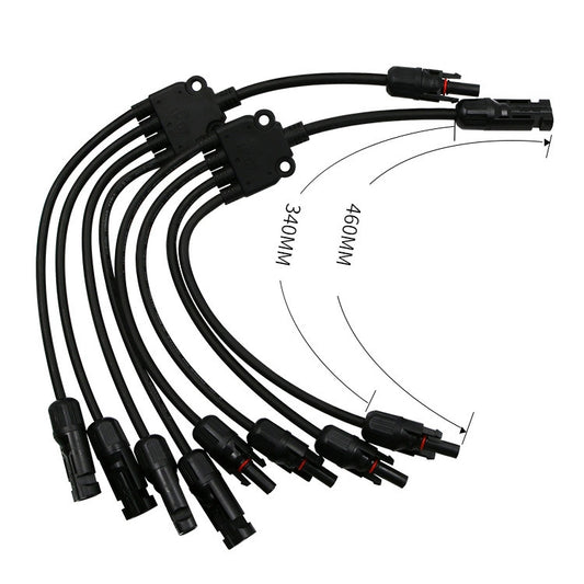 1 Pair MC4 Five-way Y Type MC4 Photovoltaic Connector Solar Branch Connector Solar Panel Male And Female Plug Accessories by bashfashion