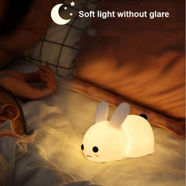 Silicone Rabbit LED Night Light USB Charging Dual-Tone Light Pat Light by bashfashion