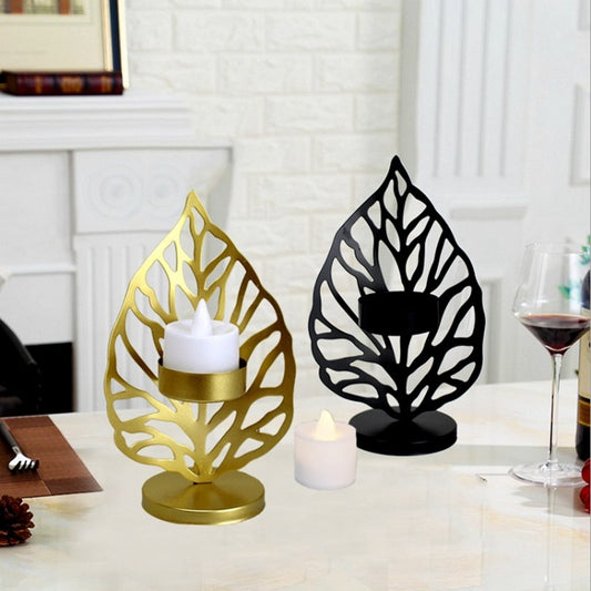 Wrought Iron Candle Holder Living Room Desktop Decoration Ornaments(A Gold) by bashfashion