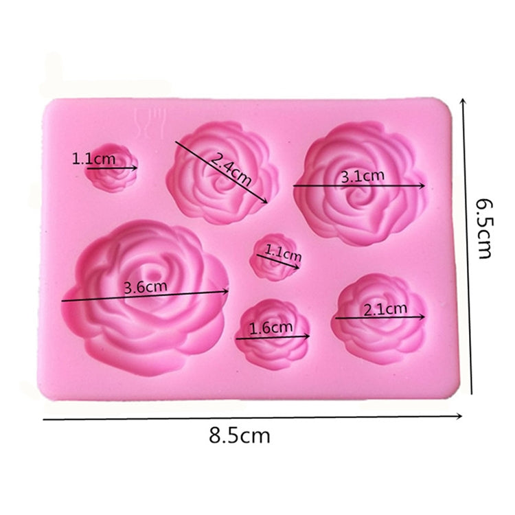 2 PCS DIY Handmade Soap Chocolate Fondant Baking Mold 3D Rose Flower Cake Decoration Silicone Mold(Pink) by bashfashion