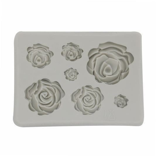 2 PCS DIY Handmade Soap Chocolate Fondant Baking Mold 3D Rose Flower Cake Decoration Silicone Mold(Gray) by bashfashion