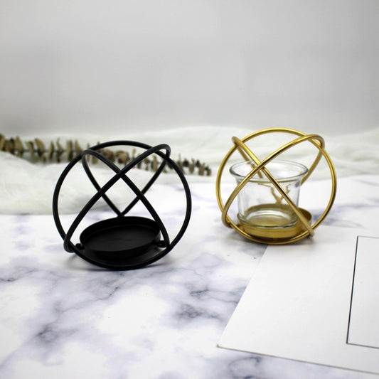 Creative Iron Art Aromatherapy Candle Holder Desktop Decoration Geometric Metal Candle Holder, Colour: Golden by bashfashion