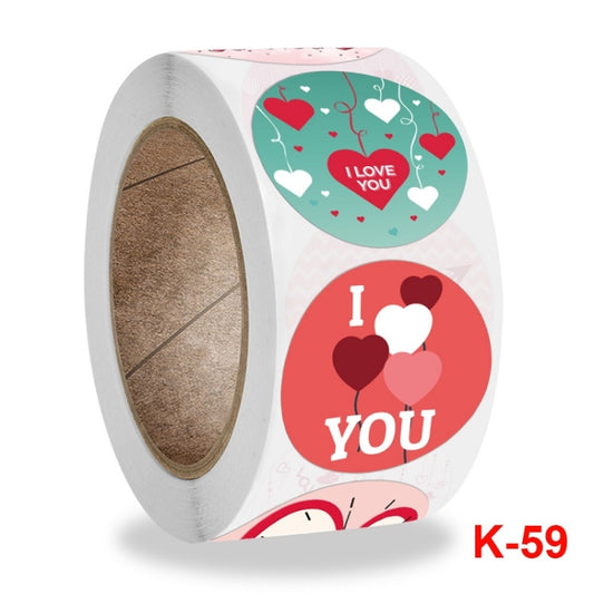 5 PCS Olled Round Valentines Day Heart Gift Decoration Sticker Label(2.5cm / 1inch) by bashfashion