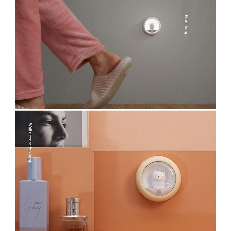 DZ-K610 Human Body Induction Night Light Cute Pet Bedroom Atmosphere Light USB Cabinet Wall Lamp(Pink) by bashfashion