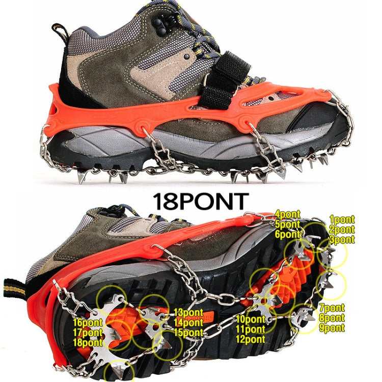 Outdoor 18-Tooth 430 Stainless Steel Crampons Snow Hiking Shoes Spikes Non-Slip Shoe Covers,SIze: M (Orange) by bashfashion