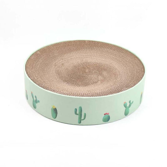 Round Corrugated Cat Scratcher Claw Sharpener Toy Bed, Colour: Green 36x36x8cm by bashfashion