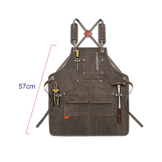 Canvas Apron Barber Roasting Cafe Gardening Woodworking Men And Women Canvas Work Clothes, Specification: For Children 57cm(Gray) by bashfashion