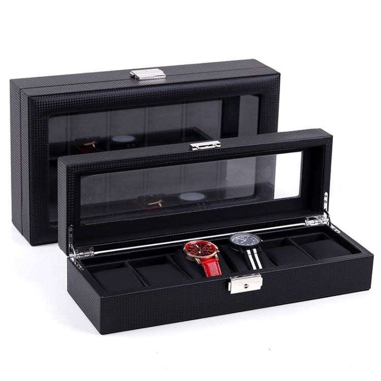 Woven Pattern PU Leather Watch Box Jewelry Storage Display Box, Colour: 6 Bits by bashfashion