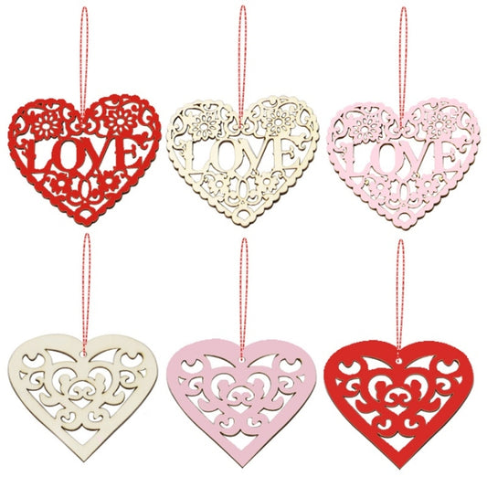 10pcs / Pack Valentines Day Wedding Supplies Hollow Love Decoration Small Pendant JM01771 by bashfashion