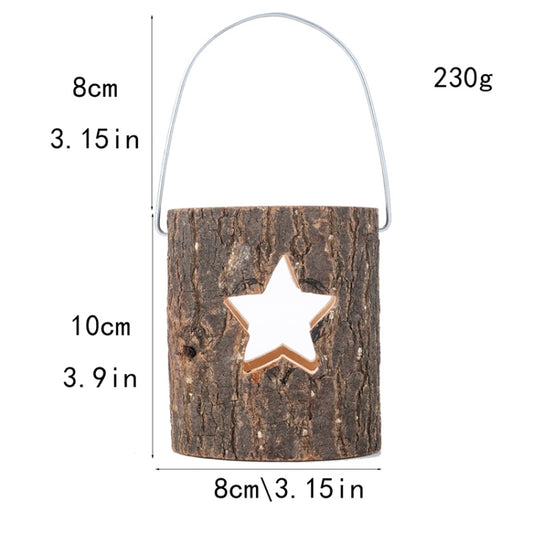 120211 Valentine Day Atmosphere Lamp Candle Holder Cafe Decoration Home Party Decoration Tea Wax Wooden Candle Cup(Five Stars) by bashfashion