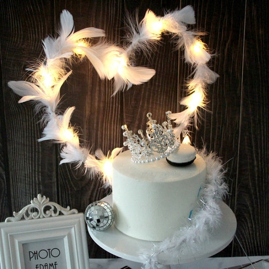 Variety Of Feather Cake Dessert Decoration White by bashfashion