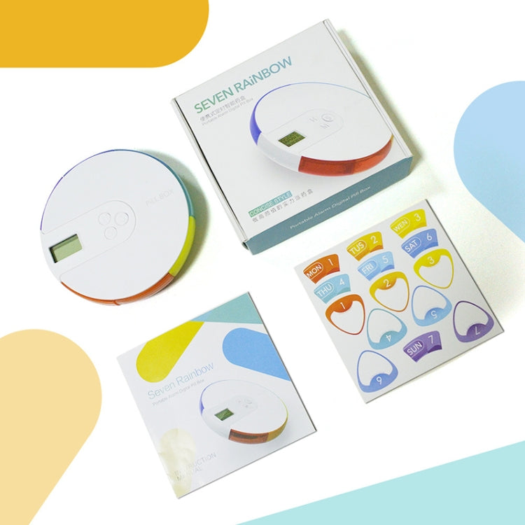 TF217 Portable Timing Reminder Dustproof Plastic Pill Box Pill Storage Box(Colorful) by bashfashion