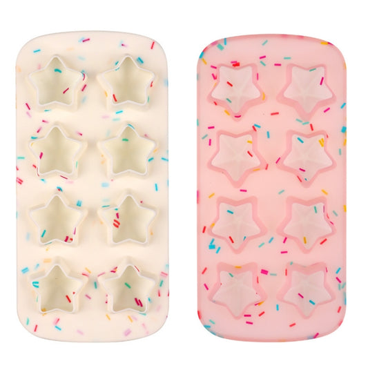 2 PCS Creative Silicone Ice Tray Mold 8 Continuous Mould Home-Made DIY Ice Tray Box, Style: Five-star (Candy Effect) by bashfashion