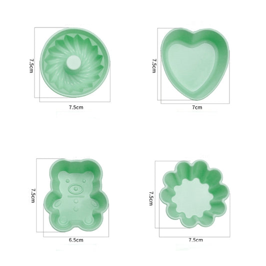 Creative DIY Silicone Cake Cup Muffin Cup Baking Mold,Style: Hollow (Macron Cyan) by bashfashion