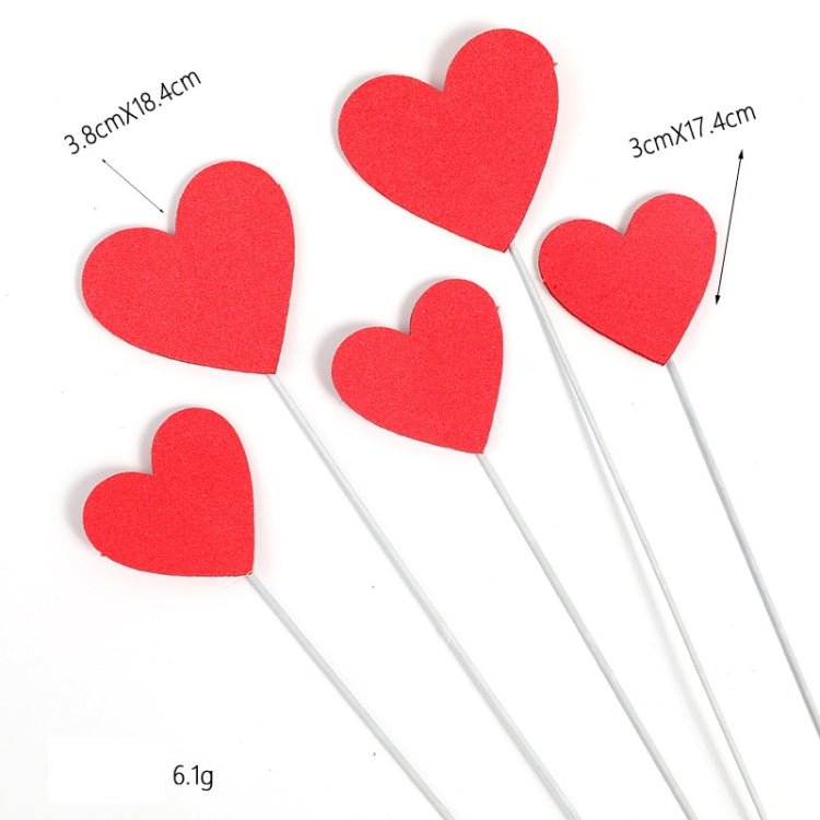20 PCS Valentine'S Day Soft Clay EVA Love Cake Decoration EVA Five-pack Aluminum Wire Love by bashfashion