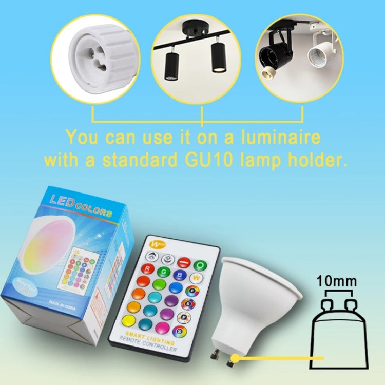 GU10 8W AC85-265V Dimmable LED Spotlight Remote Control Holiday Decoration Home Lighting(RGB+Cool White (5500-7000K)) by bashfashion