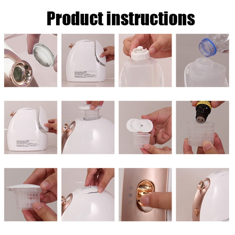 Hot and Cold Spray Fruit and Vegetable Steaming Face Device Nano Spray Water Replenishing Instrument Beauty Instrument, CN Plug(Rose Gold) by bashfashion