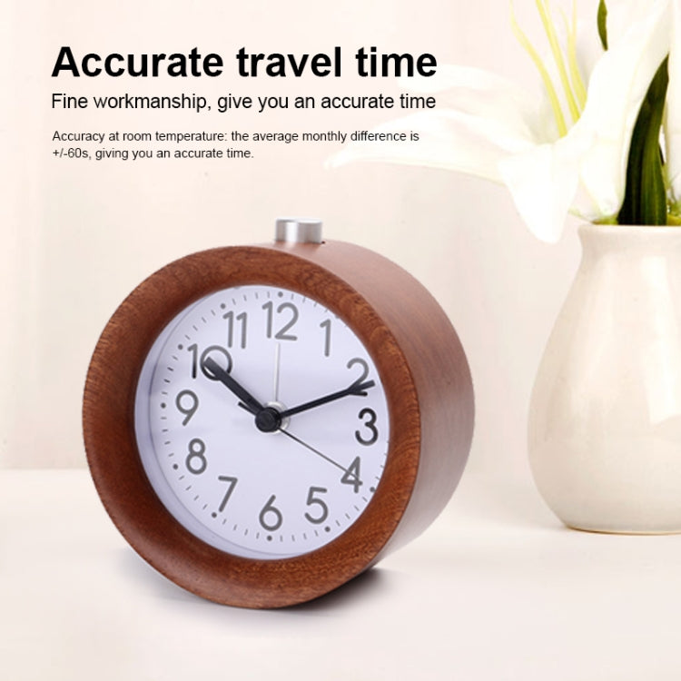 Solid Wood Silent Snooze Alarm Clock with Pointer(Square Dark) by bashfashion