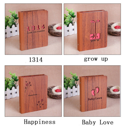 6-Inch 32 Sheets Wooden DIY Photo Album Creative Gift(Happiness) by bashfashion
