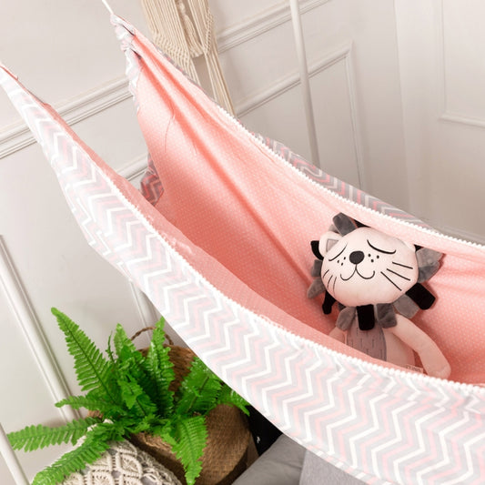 Children Swing Indoor Outdoor Hanging Basket Household Cartoon Hammock(Pink Wave) by bashfashion