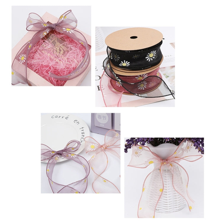 Small Daisy Mermaid Ribbon Flower Bouquet Handwriting Snow Yarn Ribbon(Taro Purple) by bashfashion