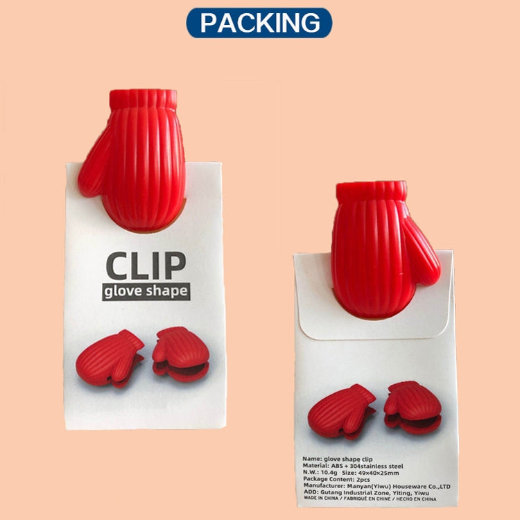 Glove Shape Food Bag Holder Plastic Bag Sealing Clip Snack Sealing Clip(Red) by bashfashion