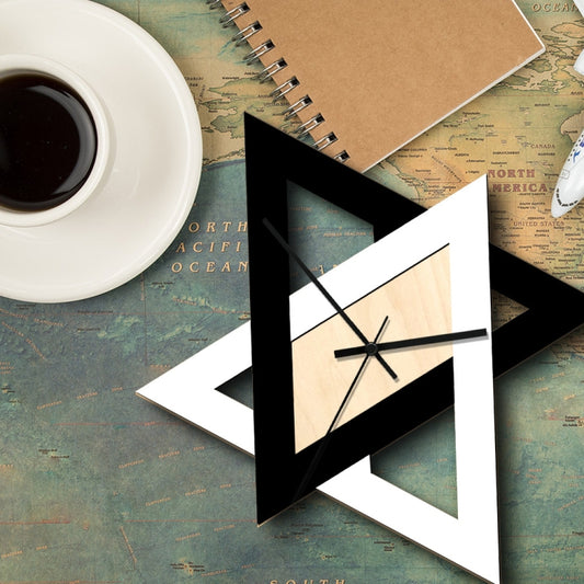 Personality Creative Wall Clock Retro Silent Minimalist Decorative Clock(Black and White) by bashfashion