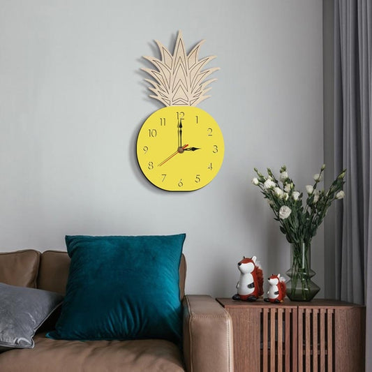 Fruit Personality Mute Wall Clock Acrylic Children Decoration Clock(B Yellow) by bashfashion