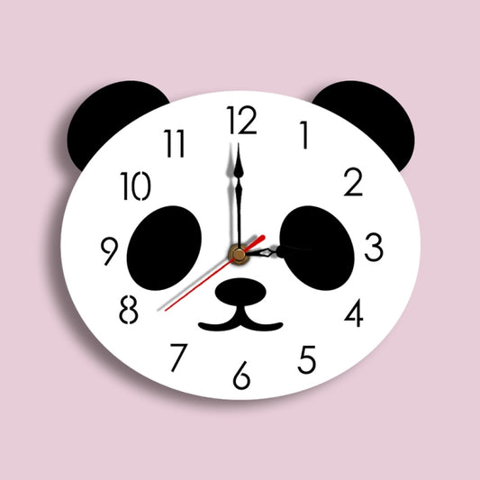 Cartoon Wall Clock Acrylic Clock Panda Simple Home Wall Clock by bashfashion