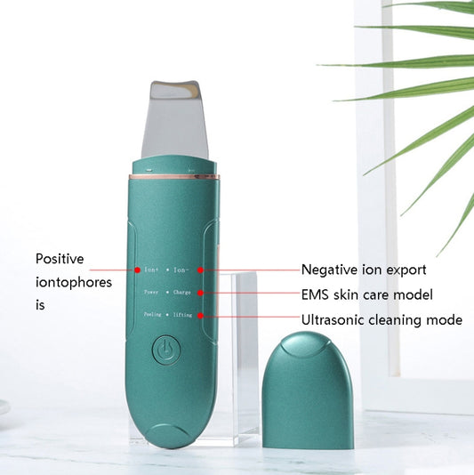 Ultrasonic Electric Facial Cleansing Instrument Blackhead Instrument(Dark Green) by bashfashion