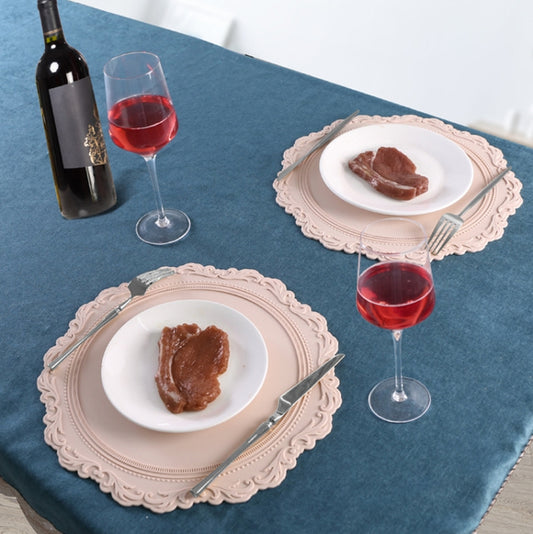 Embossed Silicone Heat Insulation Pad Decorative Mat Thick Round Silicone Pot Mat(Fog Pink) by bashfashion