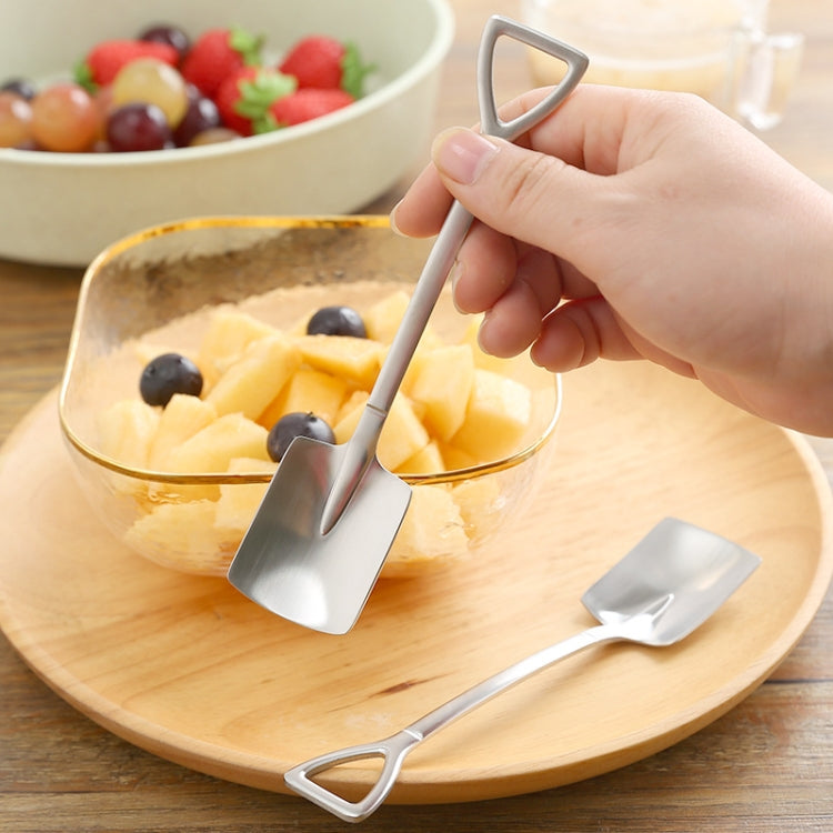 410 Stainless Steel Shovel Spoon Retro Cute Square Head Spoon by bashfashion