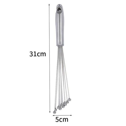 Manual Whisk Stainless Steel Glass Bead Egg Whisk Kitchen Household Hand-Held Baking Tools Type C 12 inch by bashfashion