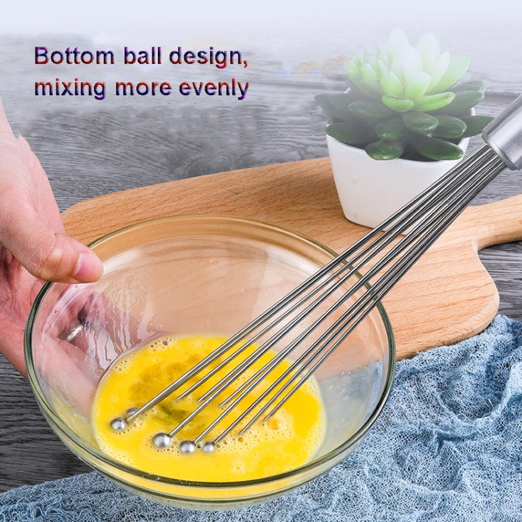 Manual Whisk Stainless Steel Glass Bead Egg Whisk Kitchen Household Hand-Held Baking Tools Type C 12 inch by bashfashion
