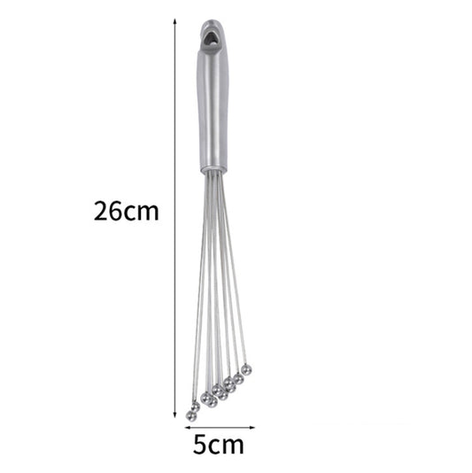 Manual Whisk Stainless Steel Glass Bead Egg Whisk Kitchen Household Hand-Held Baking Tools Type C 10 Inch by bashfashion